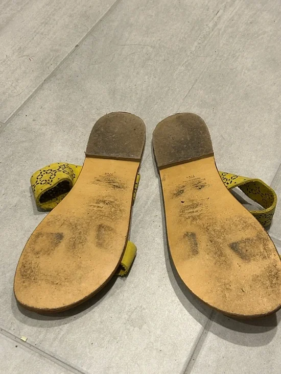 Two-Strap Laser-Cut Slide Sandals - Picture 4 of 5